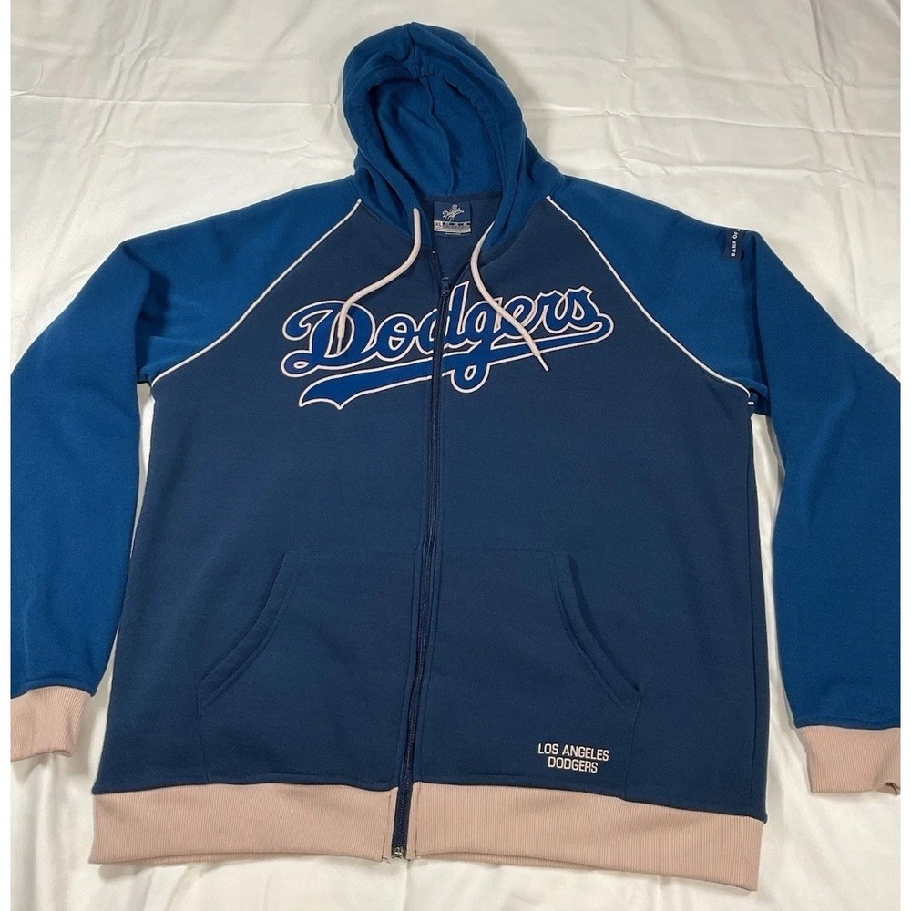 Los Angeles Dodgers MLB Baseball Full-Zip Blue  Fleece Hoodie Men's Size XL